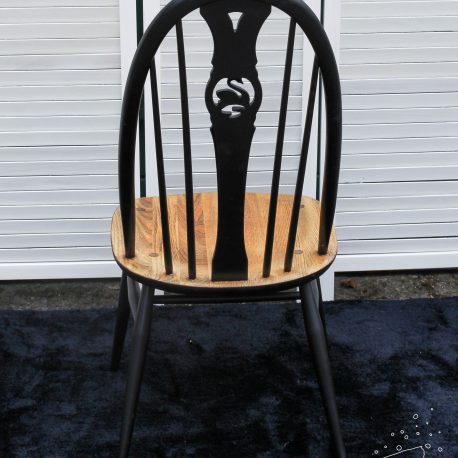 Black Ercol Swan Highback Chairs