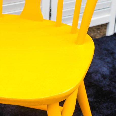 Yellow Fleur de Lys Ercol Chair