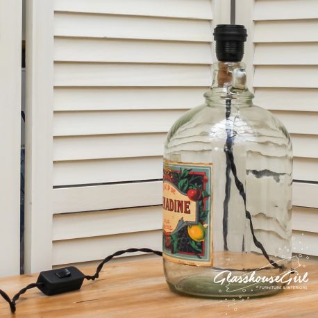 Glassshouse Girl Sirop de Grenadine Bottle Lamp