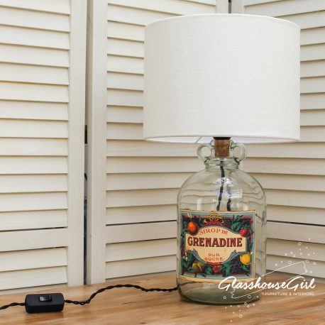Glassshouse Girl Sirop de Grenadine Bottle Lamp