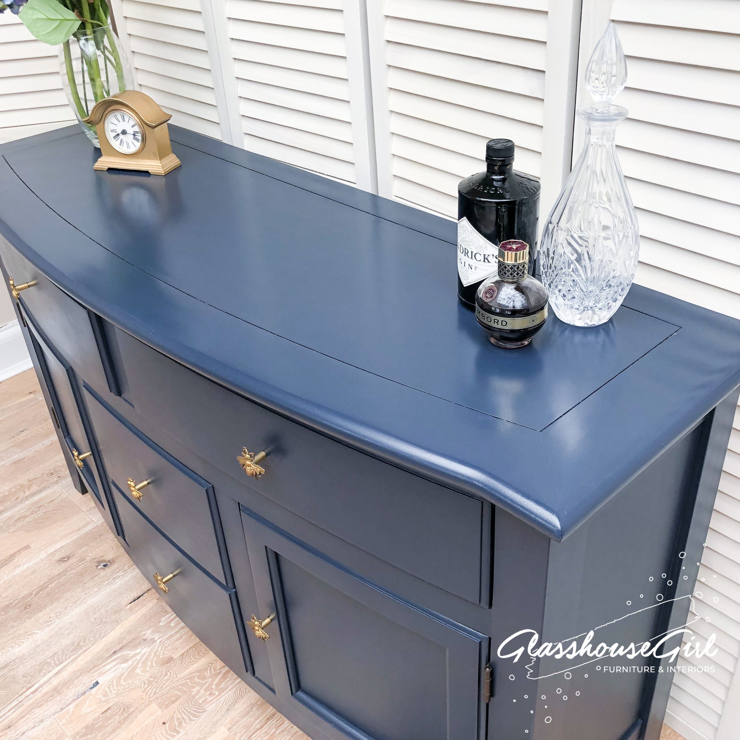 Navy Blue Sideboards Glasshouse Girl