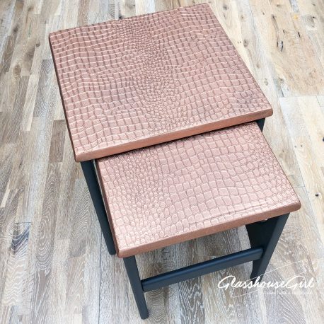 Copper Croc and Grey Wine Tables