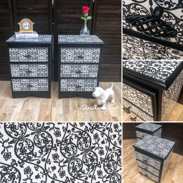 Black & White Monochrome Floral Patterned Bedroom Furniture