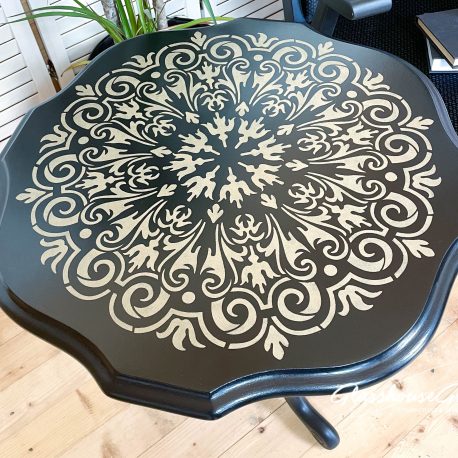 Black & Gold Classic Style Stencilled Side Table