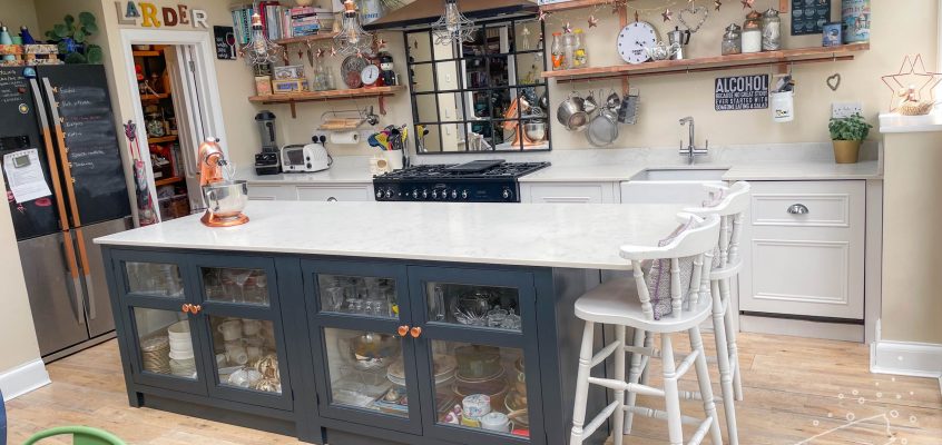 Case Study: Handpainted  kitchen with upcycled elements in North London